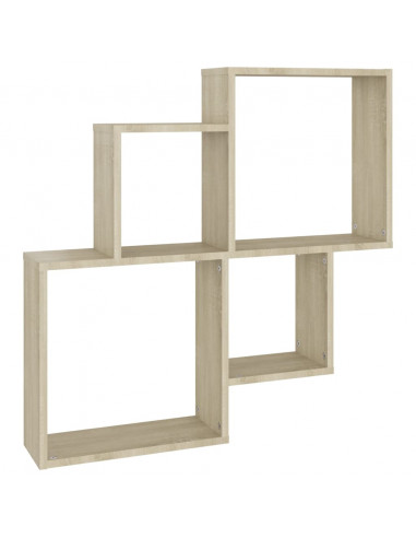 Mensola Muro Cubo Rovere Sonoma 80x15x78,5cm Legno Multistrato