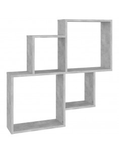 Mensola Muro Cubo Grigio Cemento 80x15x78,5cm Legno Multistrato 2