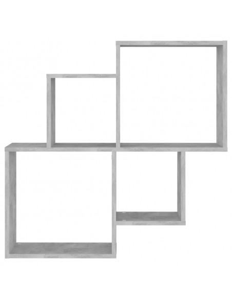 Mensola Muro Cubo Grigio Cemento 80x15x78,5cm Legno Multistrato