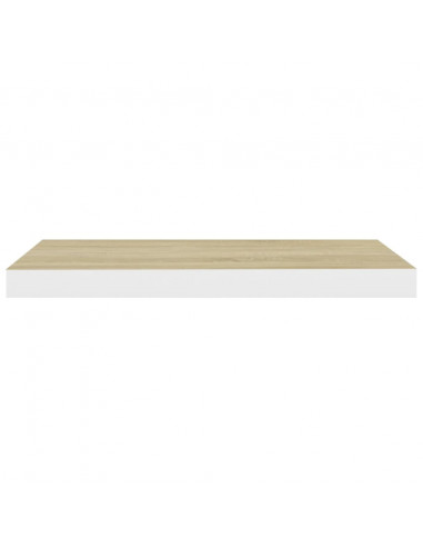 Scaffale a Parete Rovere e Bianco 60x23,5x3,8 cm in MDF