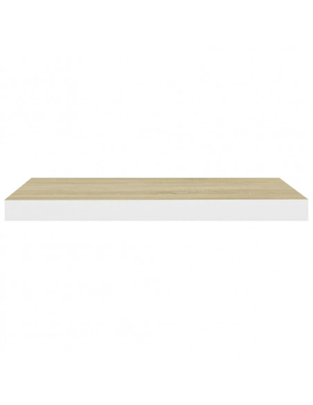Scaffale a Parete Rovere e Bianco 60x23,5x3,8 cm in MDF