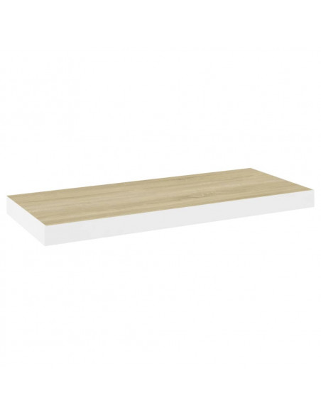 Scaffali a Parete 2 pz Rovere e Bianco 60x23,5x3,8 cm in MDF