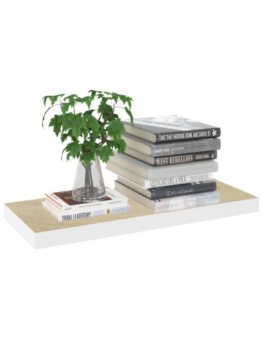 Scaffali a Parete 4 pz Rovere e Bianco 60x23,5x3,8 cm in MDF