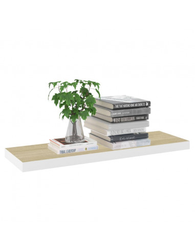 Scaffali a Parete 4 pz Rovere e Bianco 80x23,5x3,8 cm in MDF