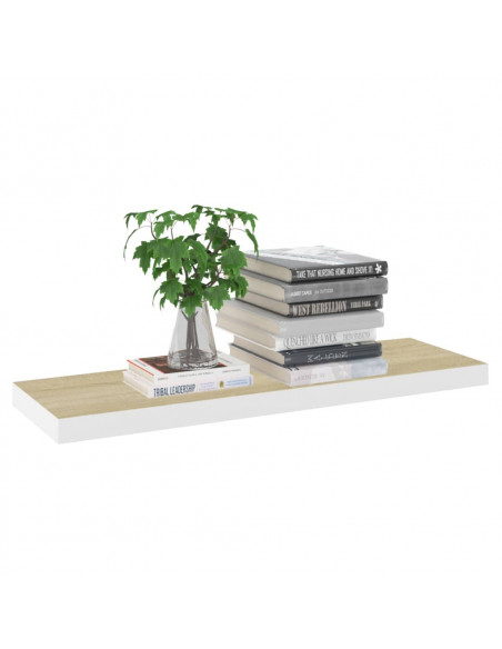 Scaffali a Parete 4 pz Rovere e Bianco 80x23,5x3,8 cm in MDF