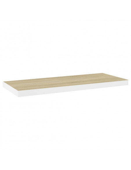 Scaffali a Parete 4 pz Rovere e Bianco 80x23,5x3,8 cm in MDF