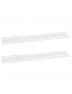 Mensole da Parete 2 pz Bianco Lucido 60x9x3 cm 2