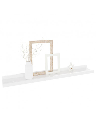 Mensole da Parete 2 pz Bianco Lucido 60x9x3 cm