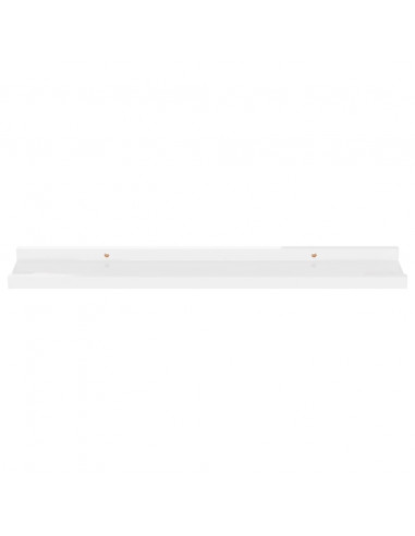 Mensole da Parete 2 pz Bianco Lucido 60x9x3 cm