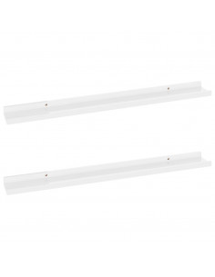 Mensole da Parete 2 pz Bianco Lucido 80x9x3 cm 2