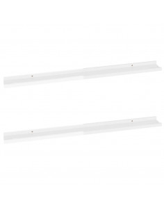 Mensole da Parete 2 pz Bianco Lucido 100x9x3 cm 2