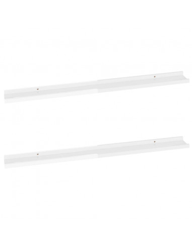 Mensole da Parete 2 pz Bianco Lucido 100x9x3 cm