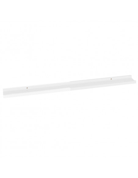 Mensole da Parete 2 pz Bianco Lucido 100x9x3 cm