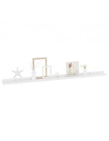 Mensole da Parete 2 pz Bianco Lucido 115x9x3 cm