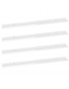 Mensole da Parete 4 pz Bianco Lucido 100x9x3 cm 2