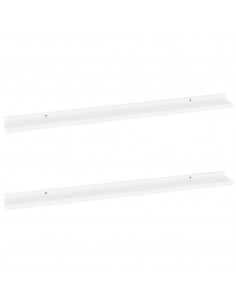 Mensole da Parete 2 pz Bianche 100x9x3 cm 2