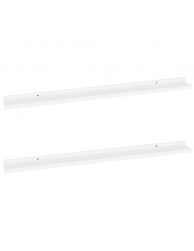 Mensole da Parete 2 pz Bianche 100x9x3 cm
