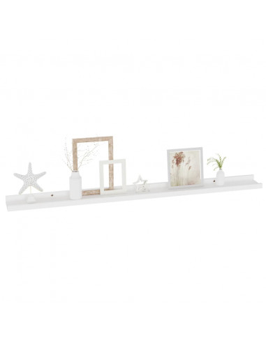 Mensole da Parete 2 pz Bianche 100x9x3 cm