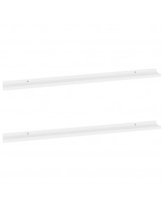 Mensole da Parete 2 pz Bianche 115x9x3 cm 2