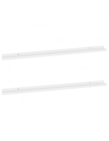 Mensole da Parete 2 pz Bianche 115x9x3 cm