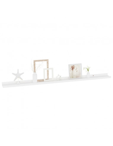 Mensole da Parete 2 pz Bianche 115x9x3 cm
