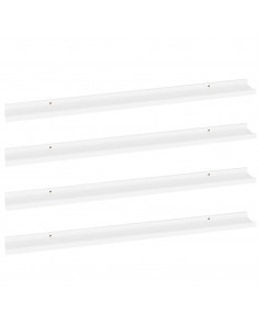Mensole da Parete 4 pz Bianche 100x9x3 cm 2