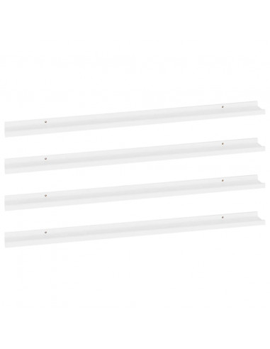 Mensole da Parete 4 pz Bianche 115x9x3 cm