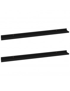 Mensole da Parete 2 pz Nere 100x9x3 cm 2