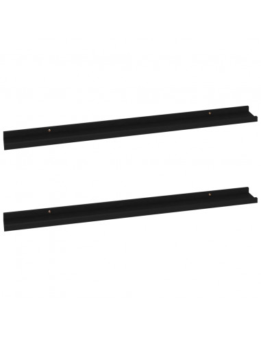 Mensole da Parete 2 pz Nere 100x9x3 cm