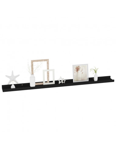 Mensole da Parete 4 pz Nere 100x9x3 cm