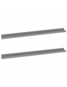 Mensole da Parete 2 pz Grigie 100x9x3 cm 2