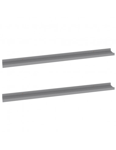 Mensole da Parete 2 pz Grigie 100x9x3 cm