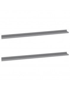 Mensole da Parete 2 pz Grigie 115x9x3 cm 2