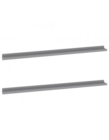 Mensole da Parete 2 pz Grigie 115x9x3 cm