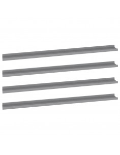 Mensole da Parete 4 pz Grigie 115x9x3 cm 2