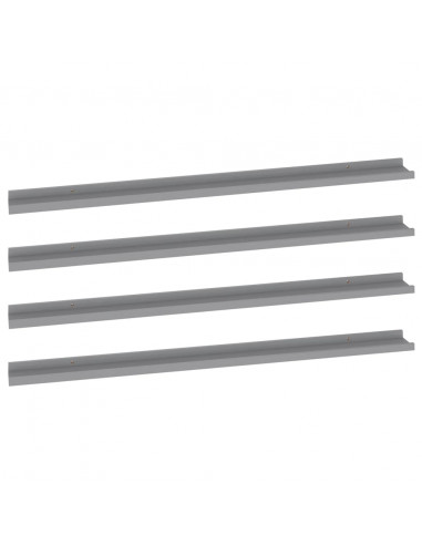 Mensole da Parete 4 pz Grigie 115x9x3 cm