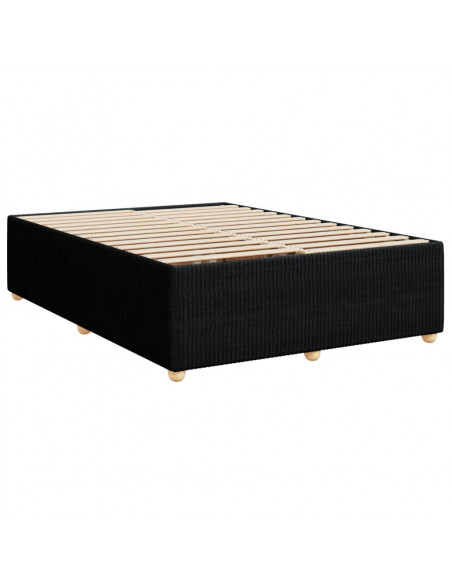 Giroletto a Molle con Materasso Nero 140x200 cm in Tessuto