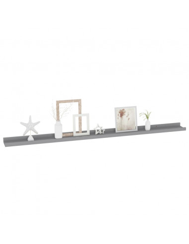 Mensole da Parete 4 pz Grigie 115x9x3 cm
