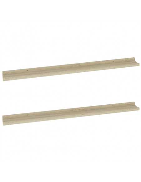 Mensole da Parete 2 pz Rovere Sonoma 100x9x3 cm