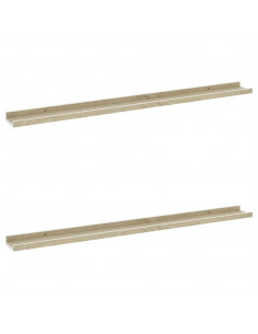 Mensole da Parete 2 pz Bianco e Rovere Sonoma 100x9x3 cm 2