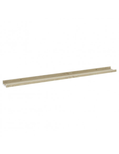 Mensole da Parete 2 pz Bianco e Rovere Sonoma 100x9x3 cm