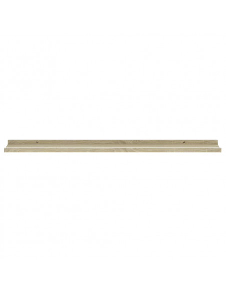 Mensole da Parete 2 pz Bianco e Rovere Sonoma 100x9x3 cm