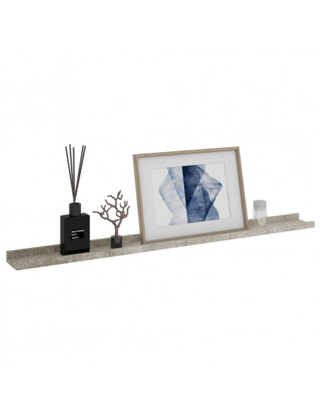 Mensole da Parete 2 pz Grigio Cemento 100x9x3 cm