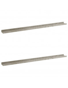 Mensole da Parete 2 pz Grigio Cemento 115x9x3 cm 2