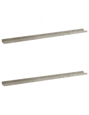 Mensole da Parete 2 pz Grigio Cemento 115x9x3 cm
