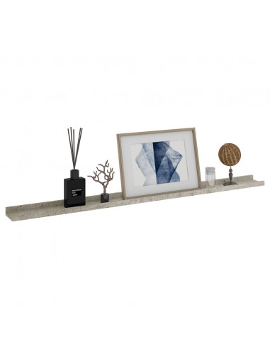 Mensole da Parete 2 pz Grigio Cemento 115x9x3 cm