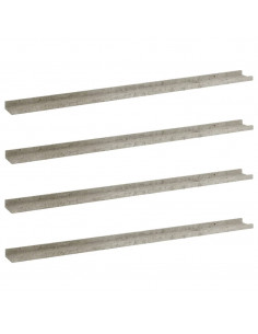 Mensole da Parete 4 pz Grigio Cemento 115x9x3 cm 2