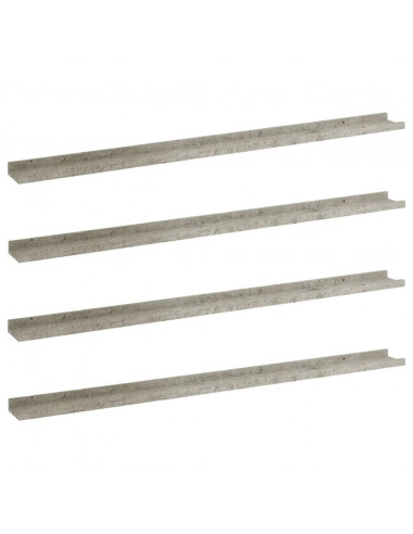 Mensole da Parete 4 pz Grigio Cemento 115x9x3 cm