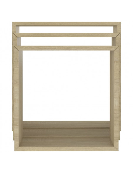 Mensole a Cubo da Parete 3 pz Rovere Sonoma