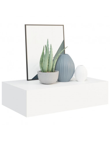 Scaffale con Cassetti da Parete Bianco 40x23,5x10 cm in MDF